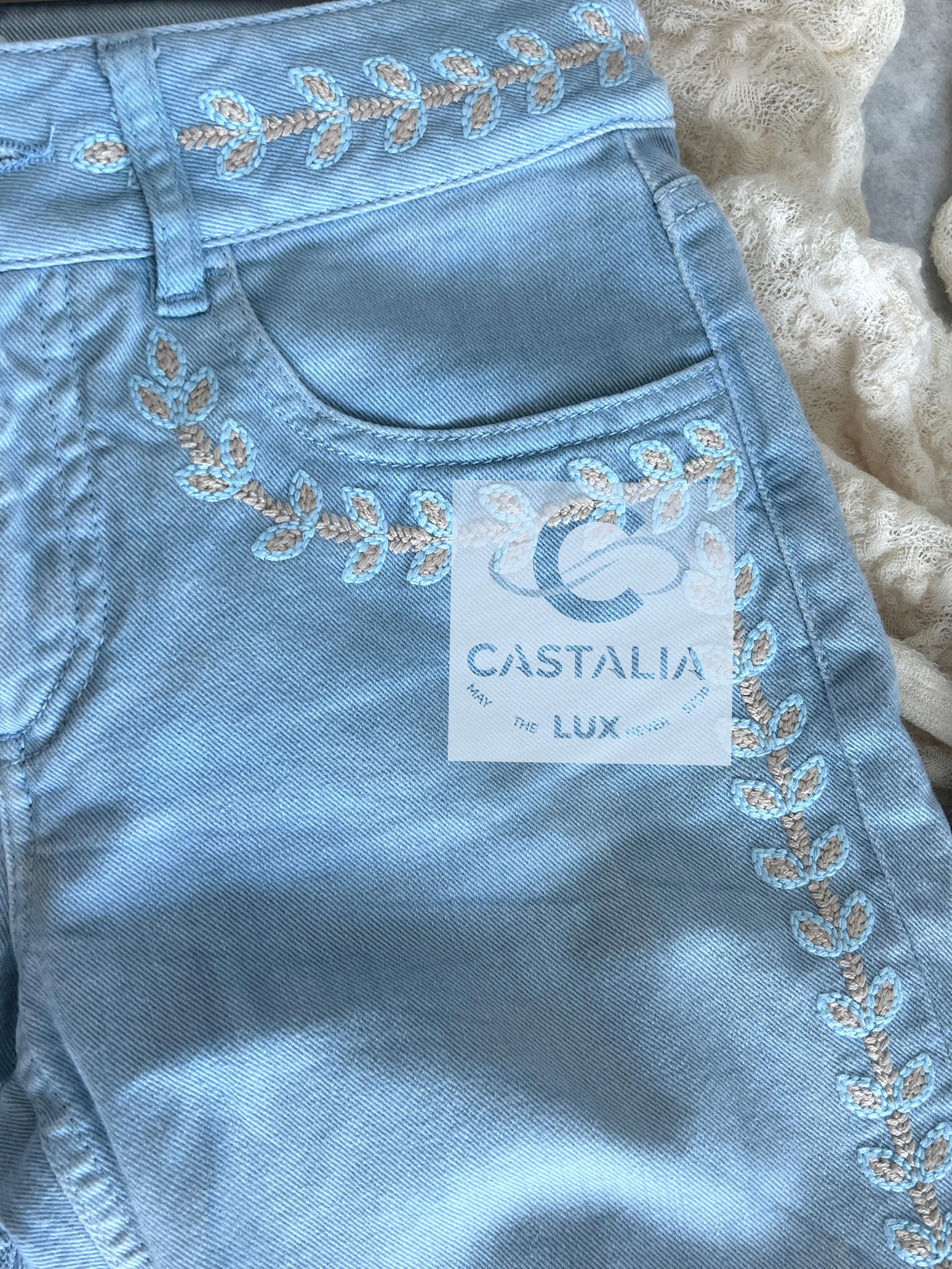 CHANEL París / Saint-Tropez CC Vaqueros Bordados Laurel 34 FR en venta 5