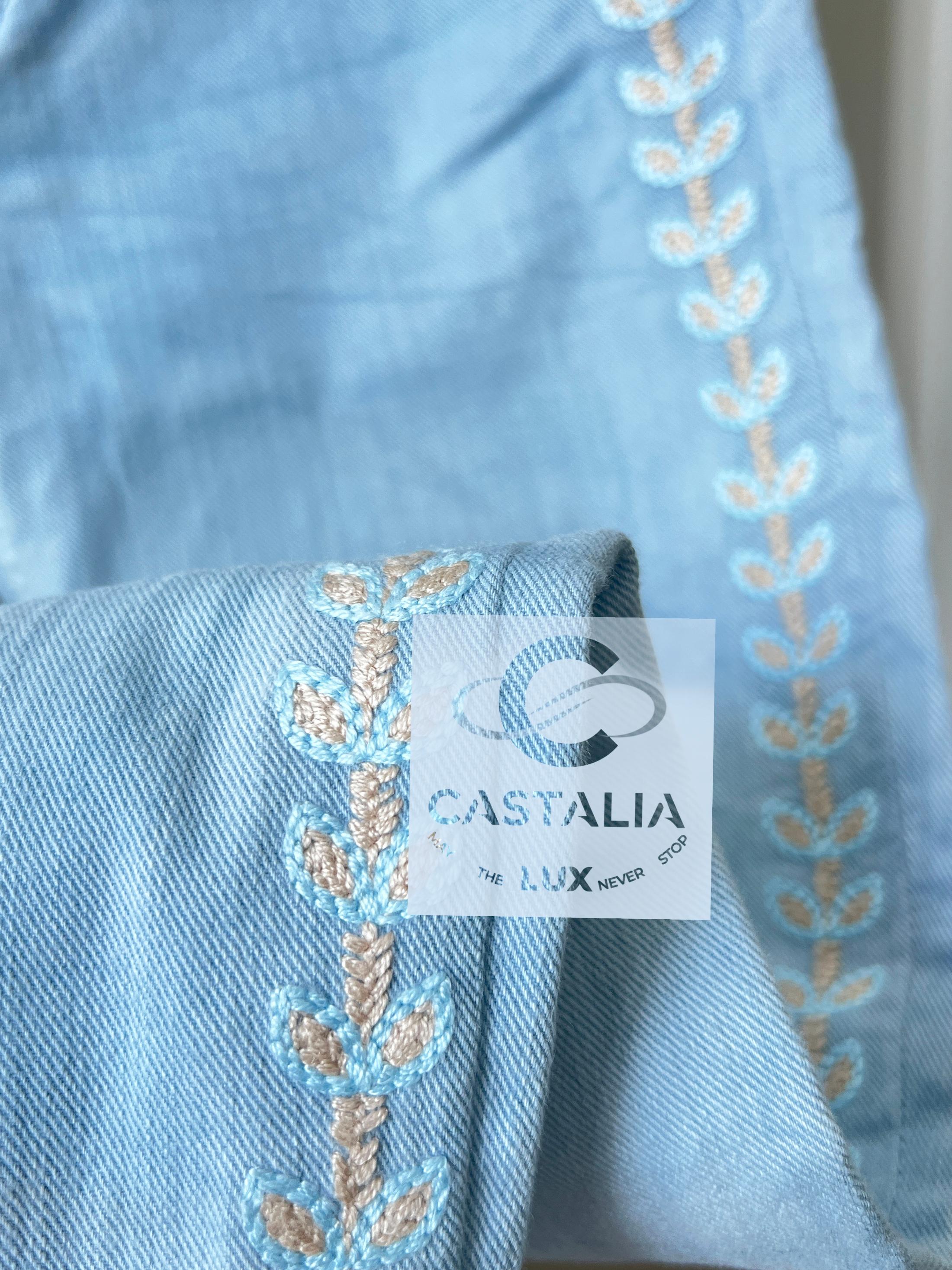 CHANEL París / Saint-Tropez CC Vaqueros Bordados Laurel 34 FR en venta 6