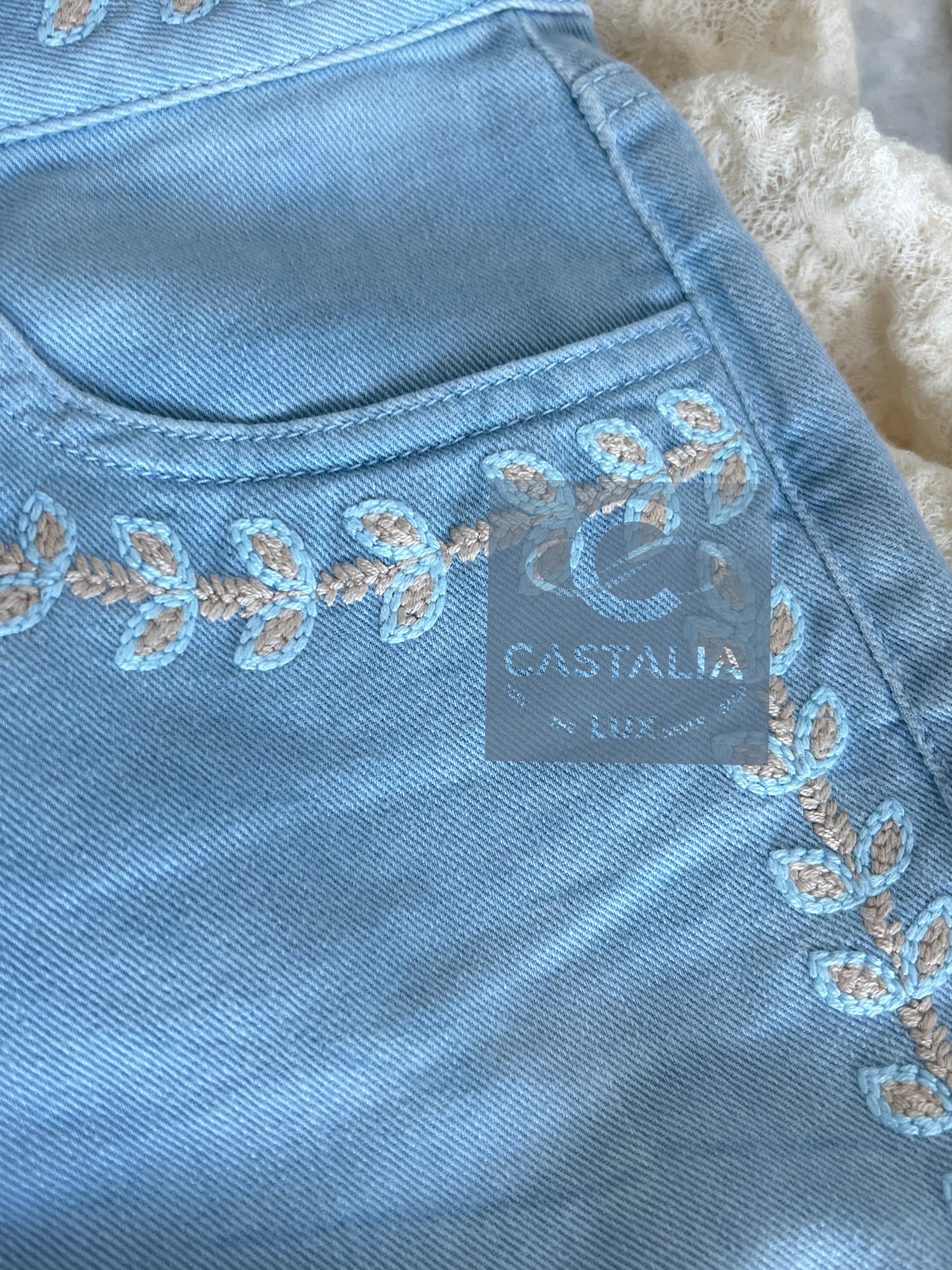 CHANEL París / Saint-Tropez CC Vaqueros Bordados Laurel 34 FR en venta 7