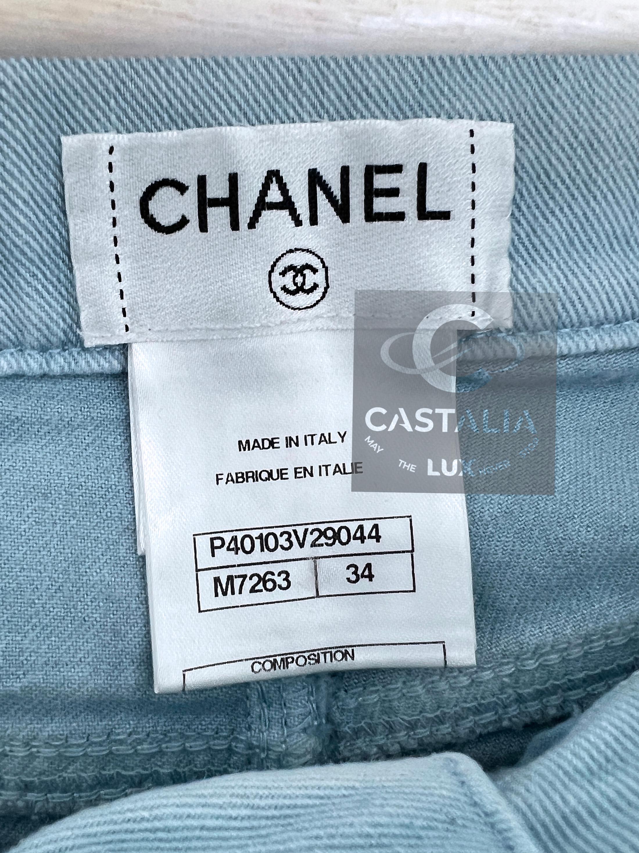 CHANEL París / Saint-Tropez CC Vaqueros Bordados Laurel 34 FR en venta 12