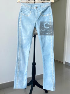 Chanel Paris / Saint-Tropez CC Jeans con ricamo alloro 34 FR