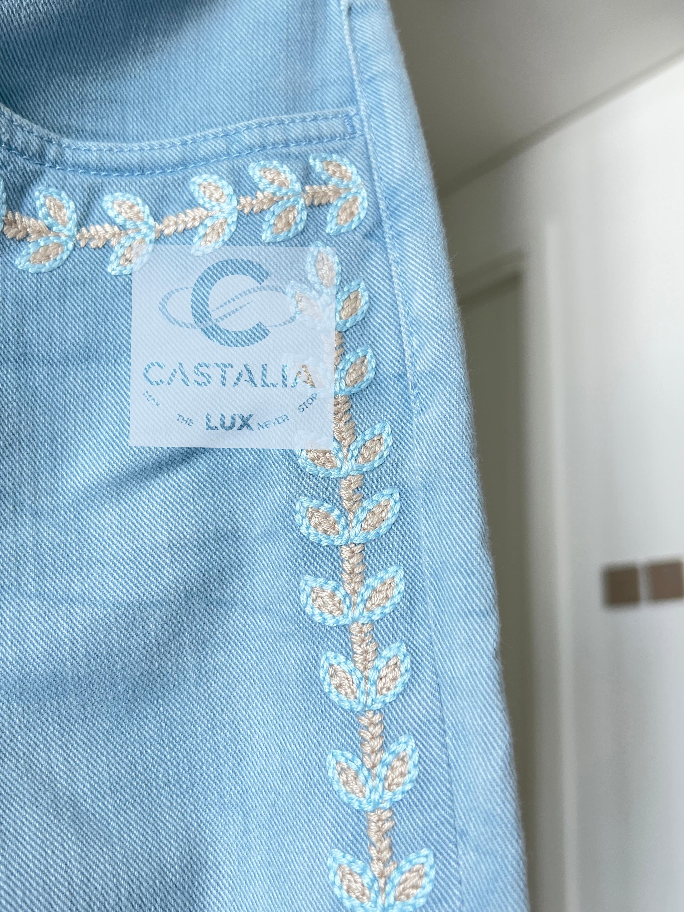 CHANEL París / Saint-Tropez CC Vaqueros Bordados Laurel 34 FR en venta 2