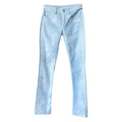 CHANEL Paris / Saint-Tropez CC Laurel Embroidery Jeans 34 FR