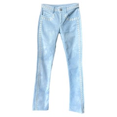 CHANEL Paris / Saint-Tropez CC Laurel Embroidery Jeans 34 FR