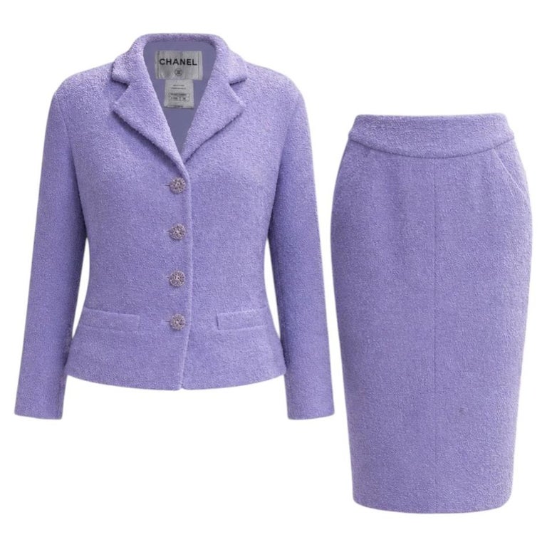 Chanel Paris / Saint-Tropez Collection Lavender Tweed Suit 38 FR 