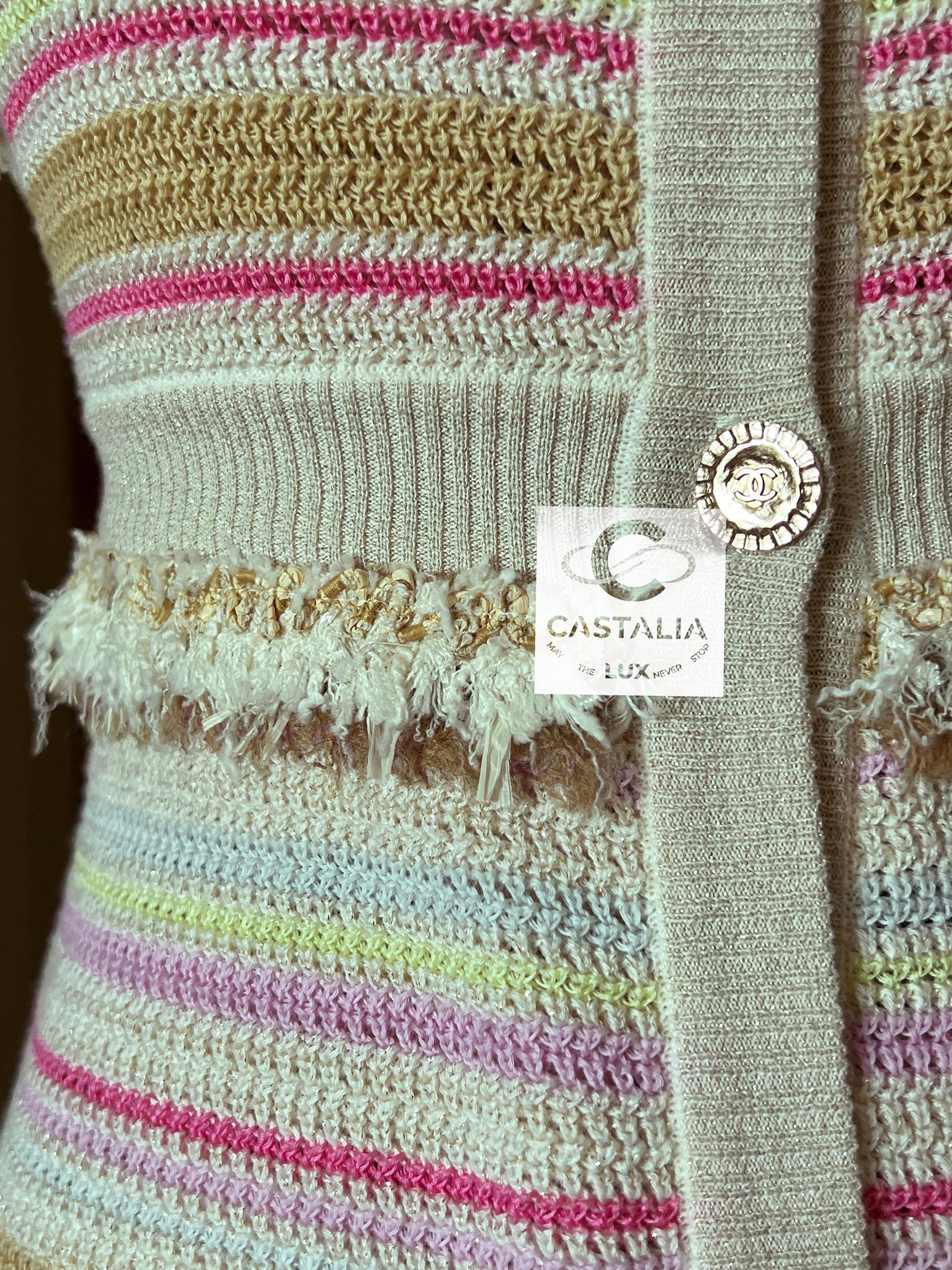 CHANEL Paris / Saint-Tropez Runway Maxi Cardigan 40 FR en vente 4