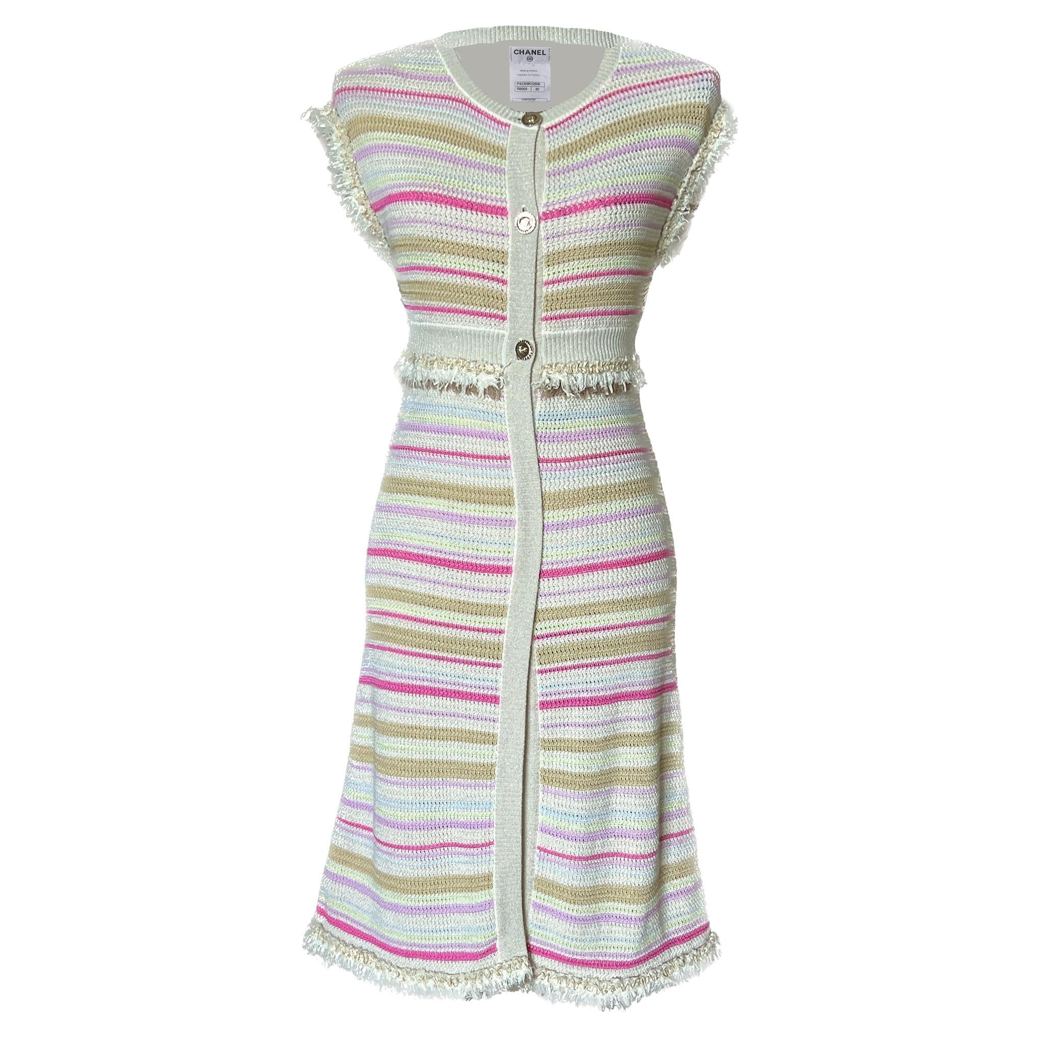 CHANEL Paris / Saint-Tropez Runway Maxi Cardigan 40 FR en vente