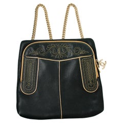 Chanel Paris-Salzburg Black Iridescent & Gold Hunting Backpack 2015