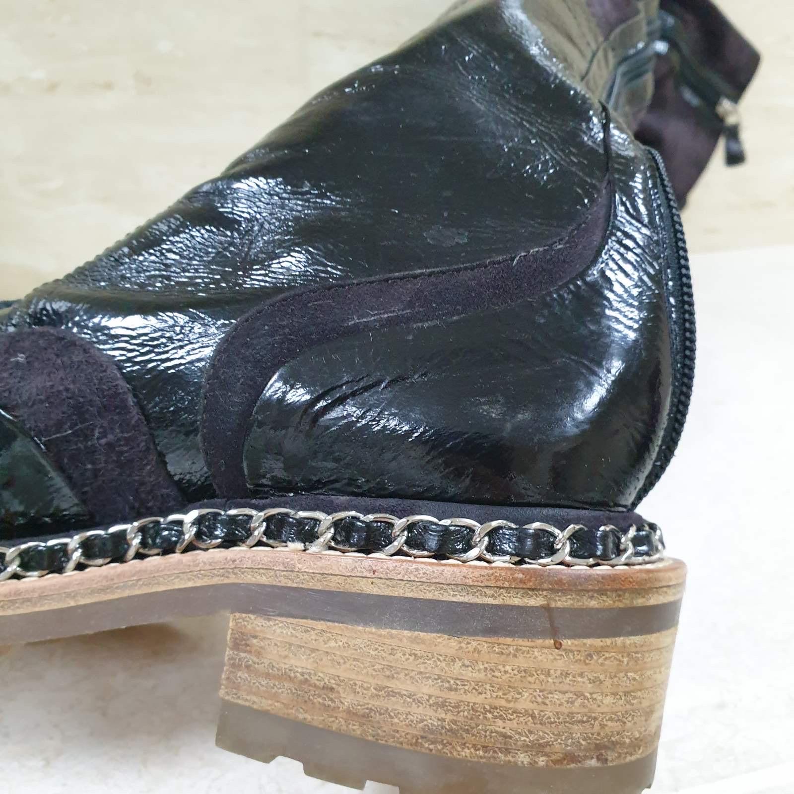 Chanel Paris - Bottes en daim noir au-dessus du genou - Salzburg 5