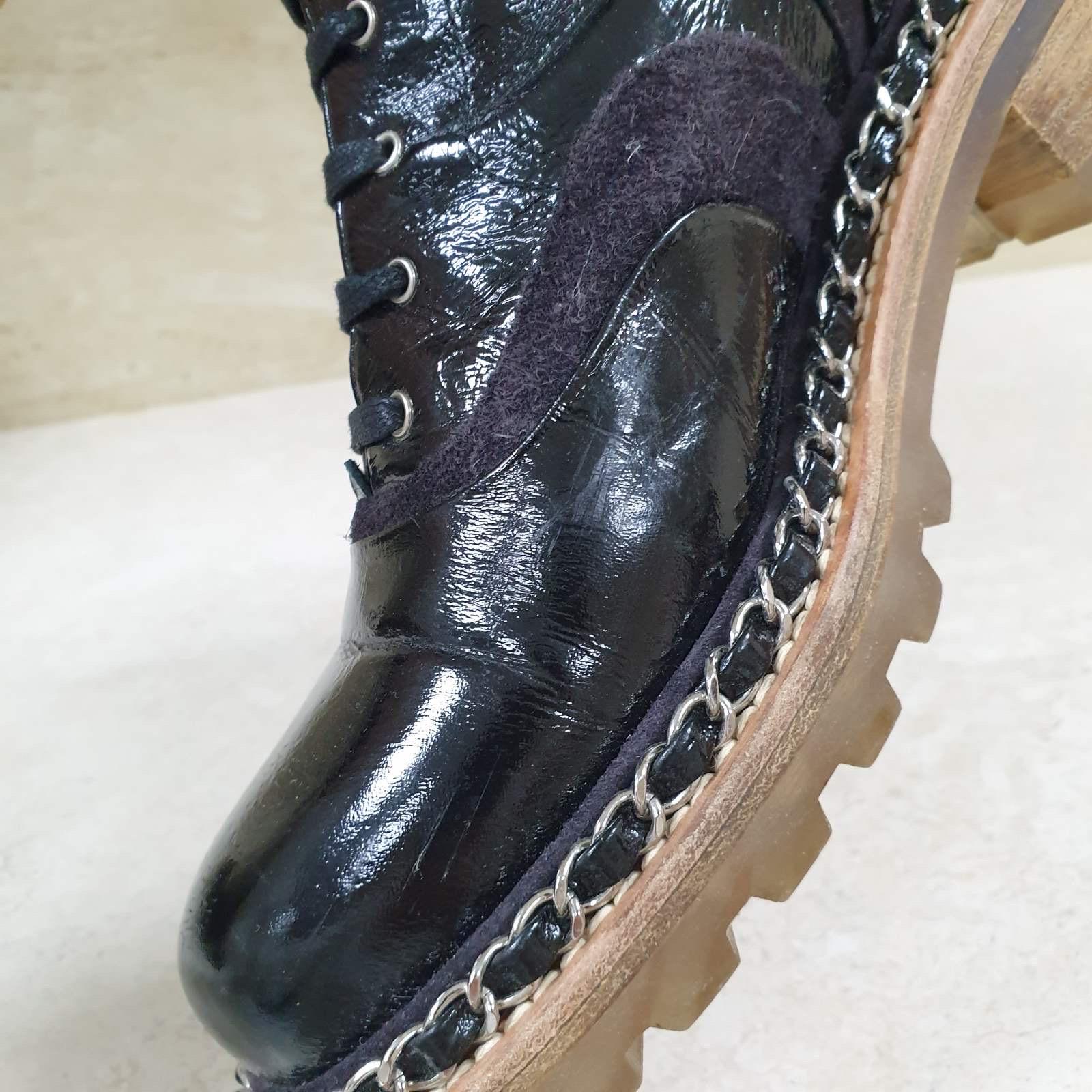 Chanel Paris - Bottes en daim noir au-dessus du genou - Salzburg 7