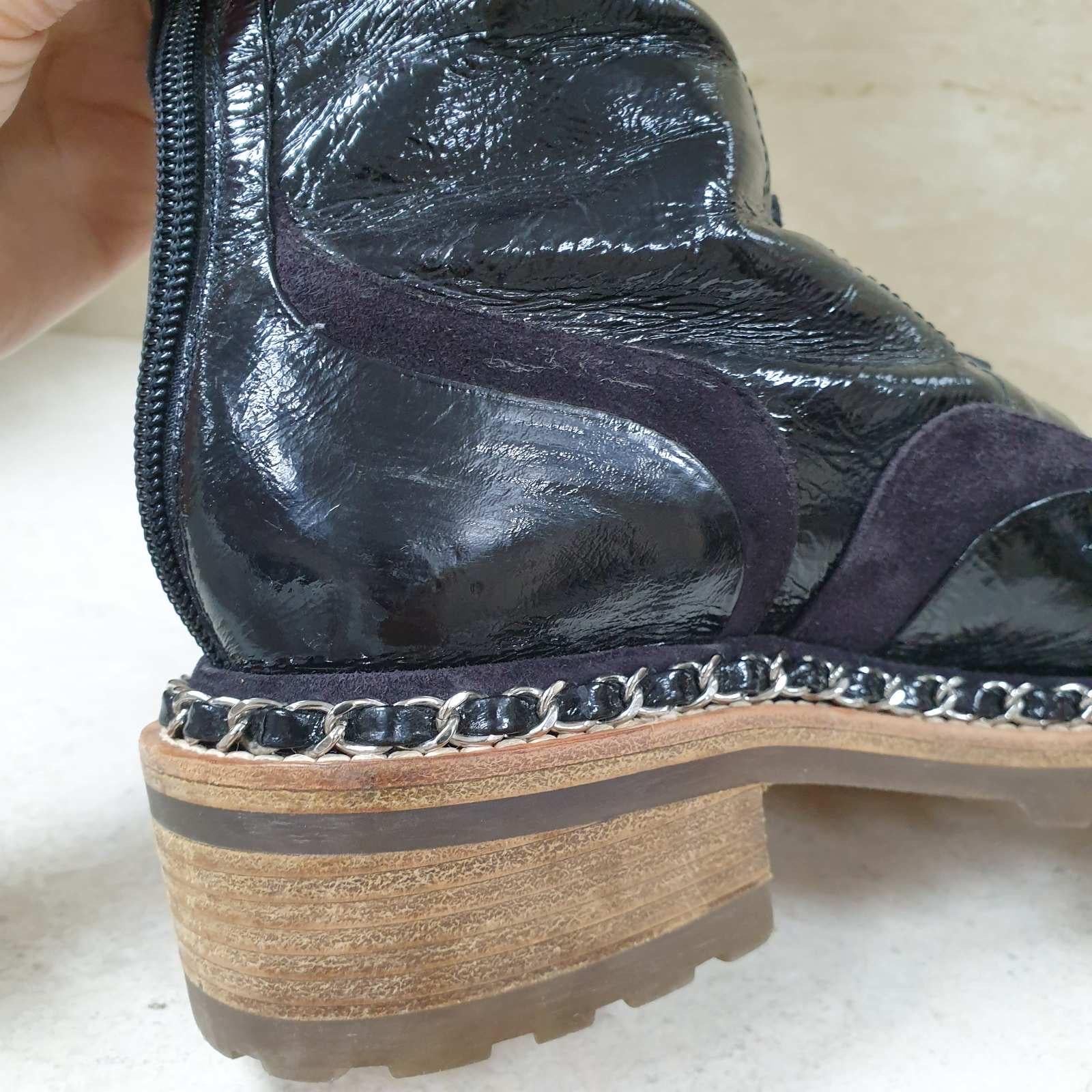 Chanel Paris - Bottes en daim noir au-dessus du genou - Salzburg 9