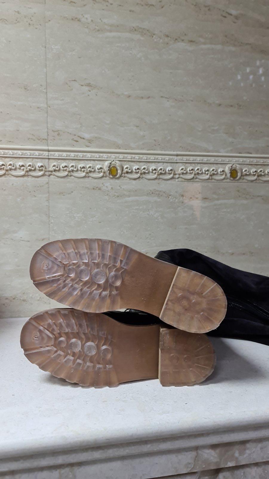 Women's Chanel Paris Salzburg Black Leather Suede Over Knee Boots 