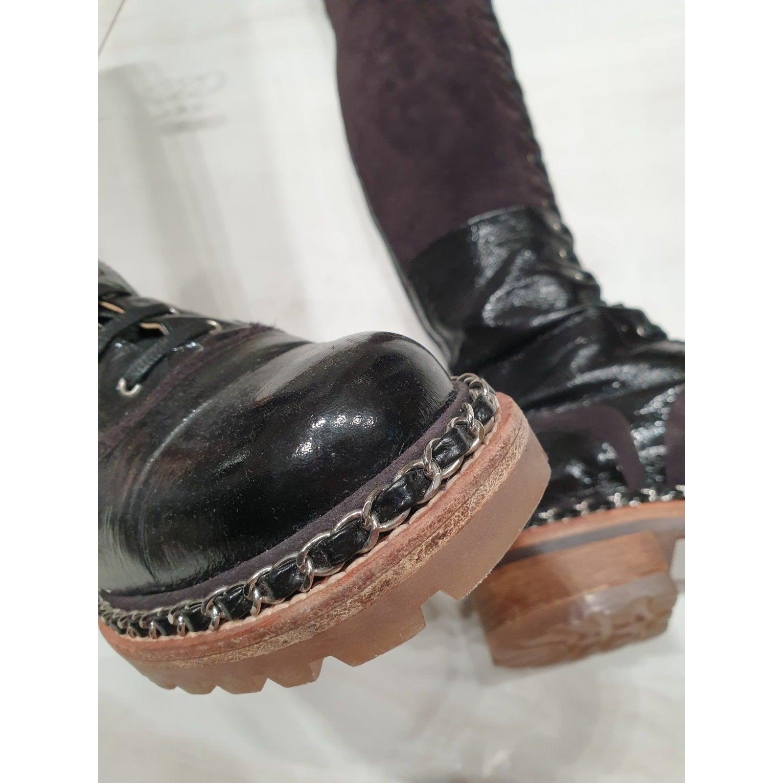 Chanel Paris-Salzburg Stivali sopra il ginocchio in pelle scamosciata marrone Sz.36 in vendita 4