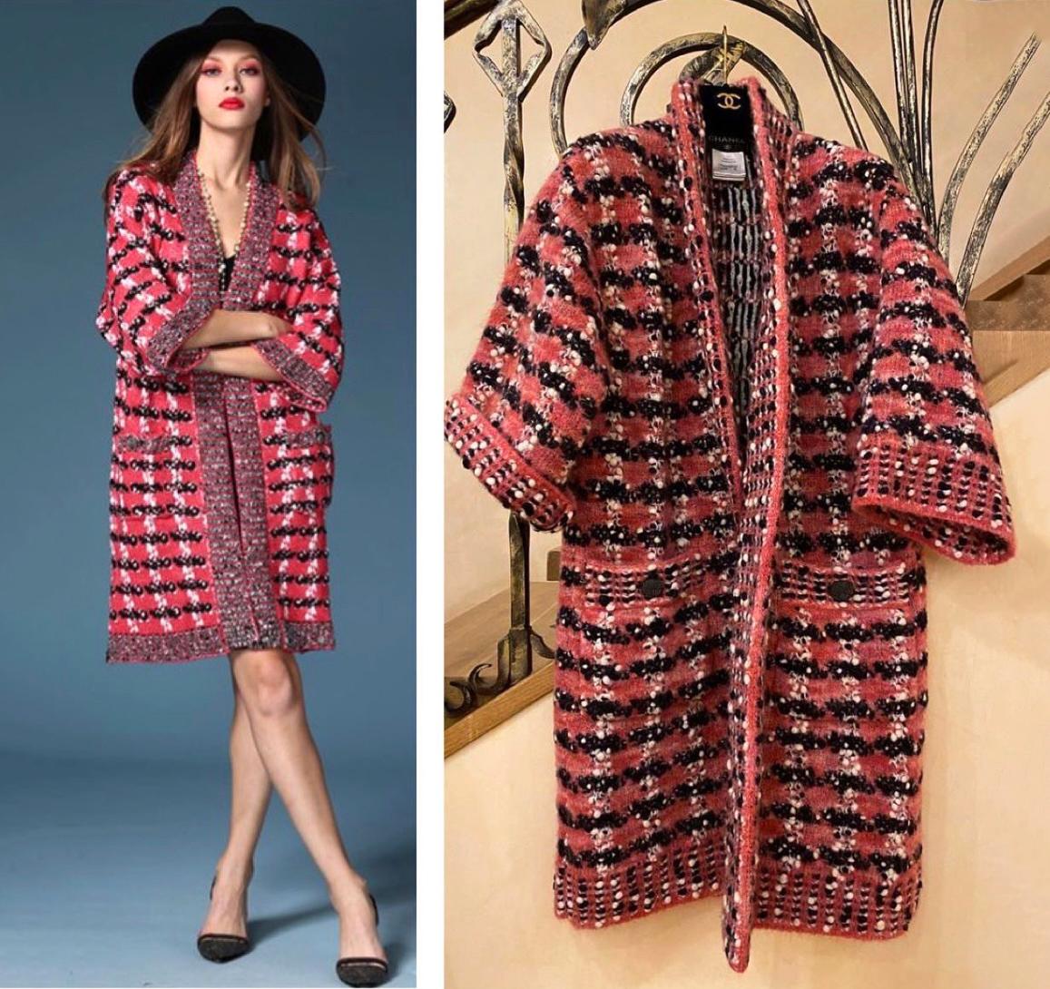 Chanel Paris / Salzburg CC entspannter Mantel mit Knöpfen 36 FR (Pink)