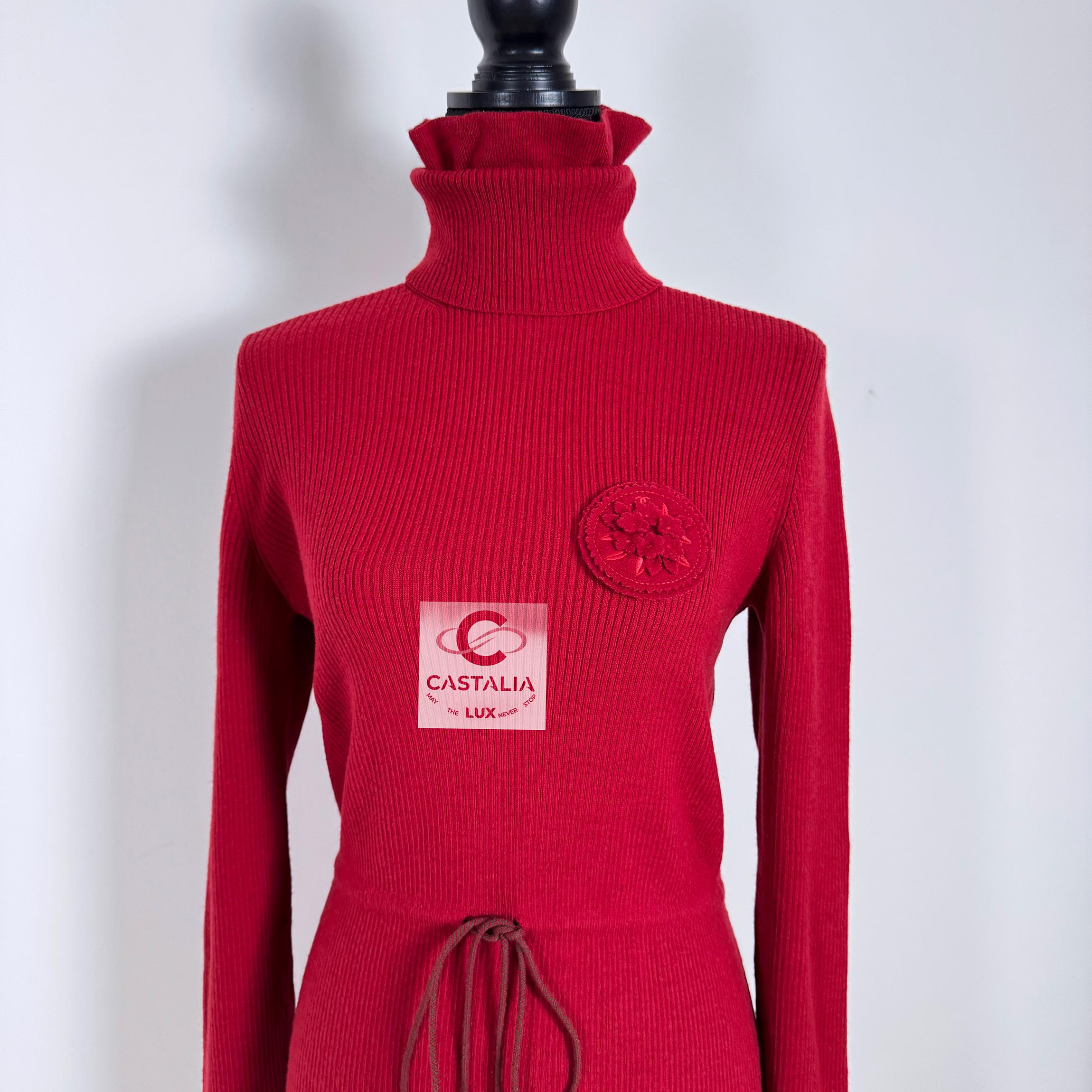 Rosso Chanel Parigi / Salisburgo CC Maglia con patch Edelweiss