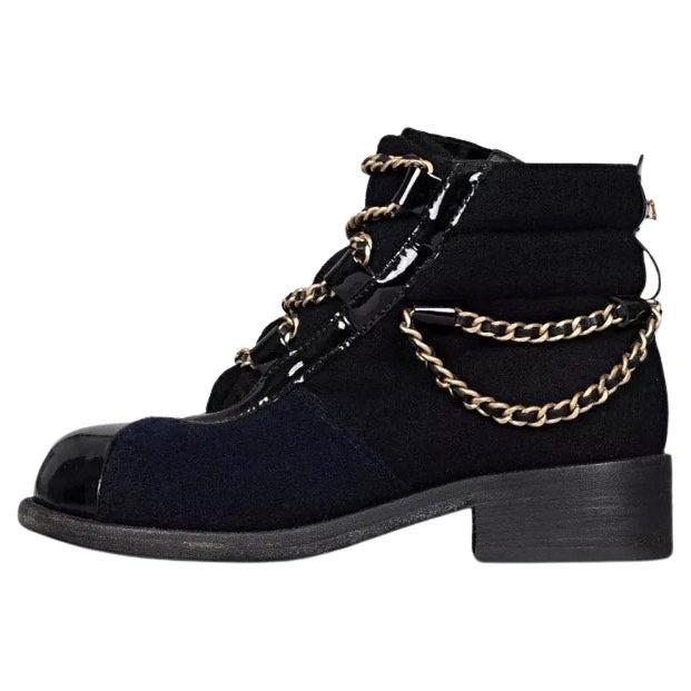 Botas Chanel París-Salzburgo Cadena Textil - Talla 36.5 en venta
