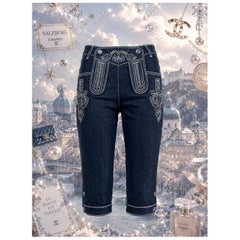 CHANEL Paris / Salzburg Denim Trousers with Eagle Buttons 38 FR