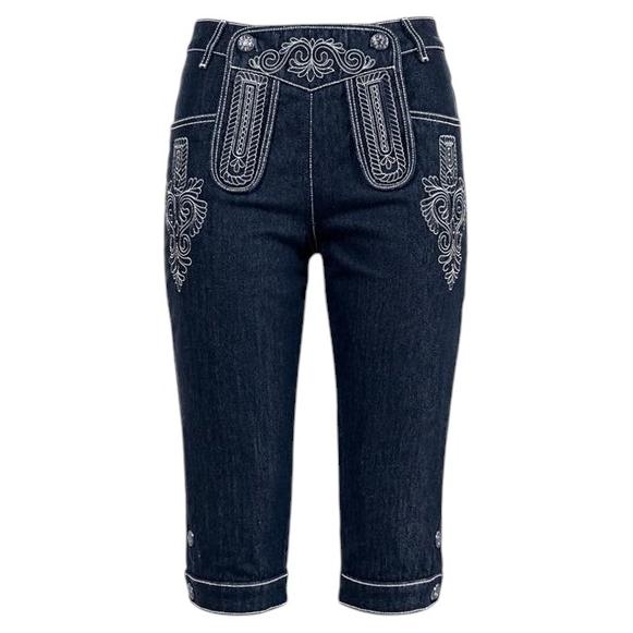 CHANEL Paris / Salzburg Denim Trousers with Eagle Buttons 38 FR For Sale