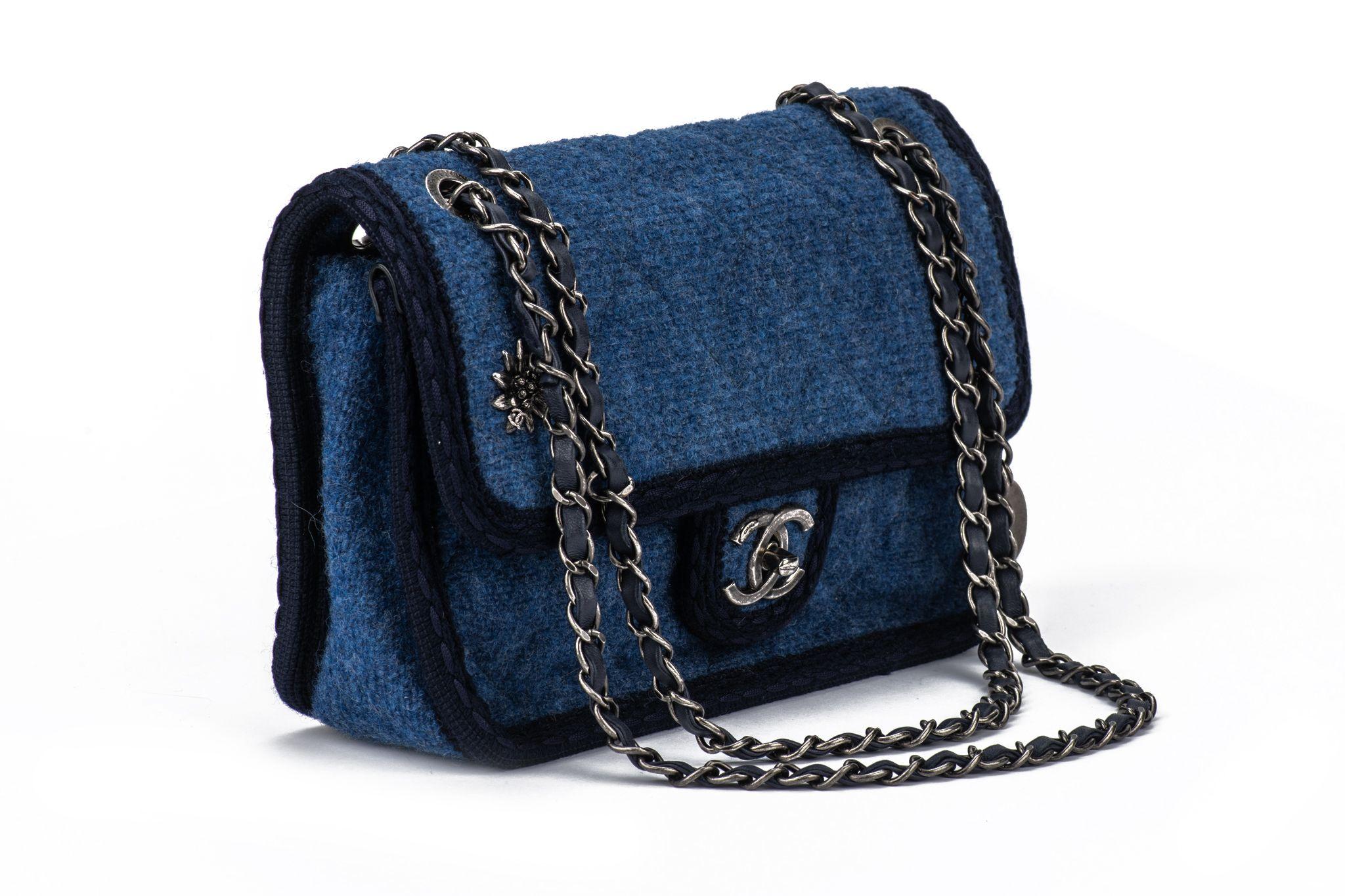 Chanel Paris-Salzburg Flap Bag Blue For Sale 4