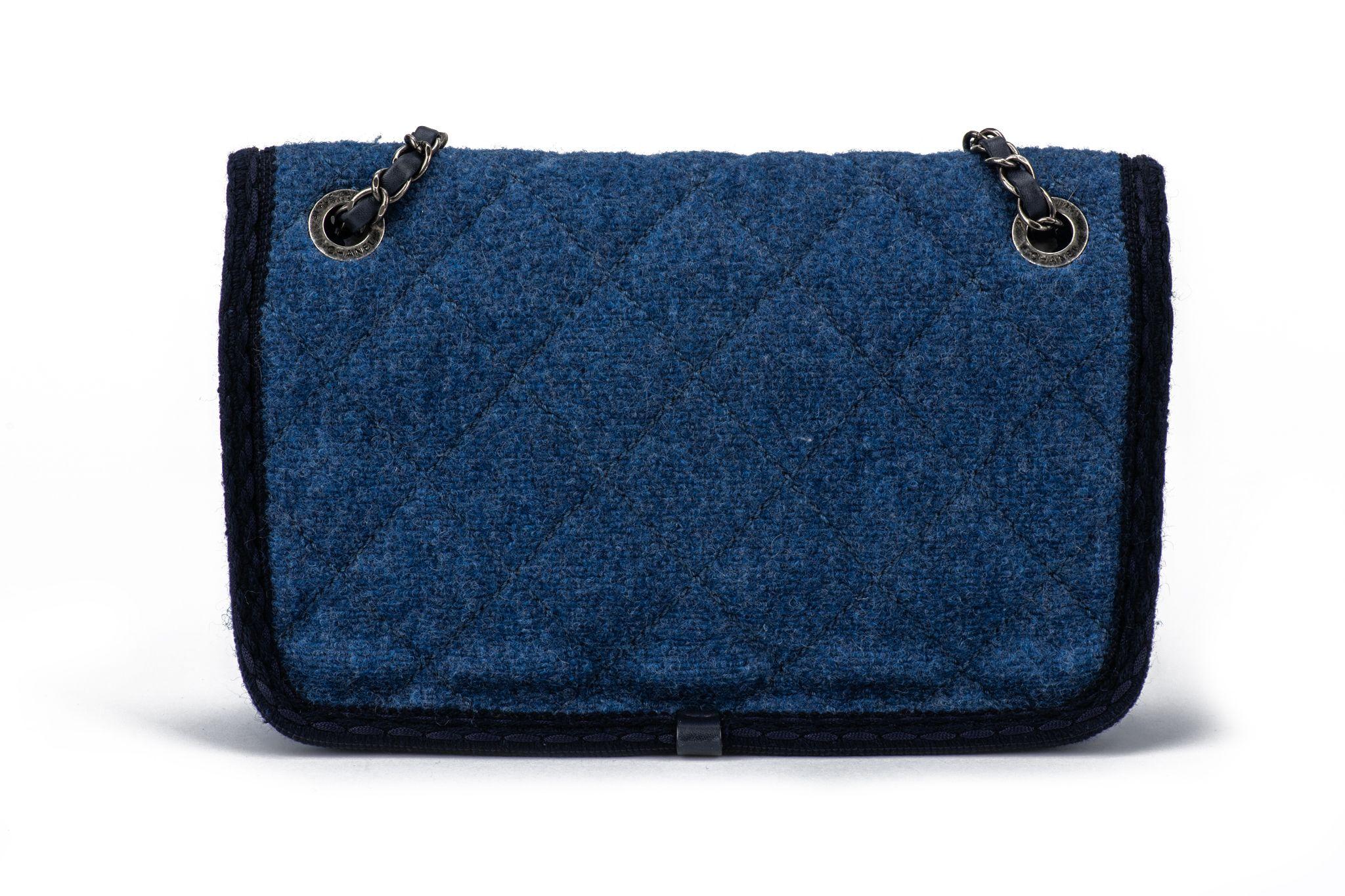 Chanel Paris-Salzburg Flap Bag Blue For Sale 7