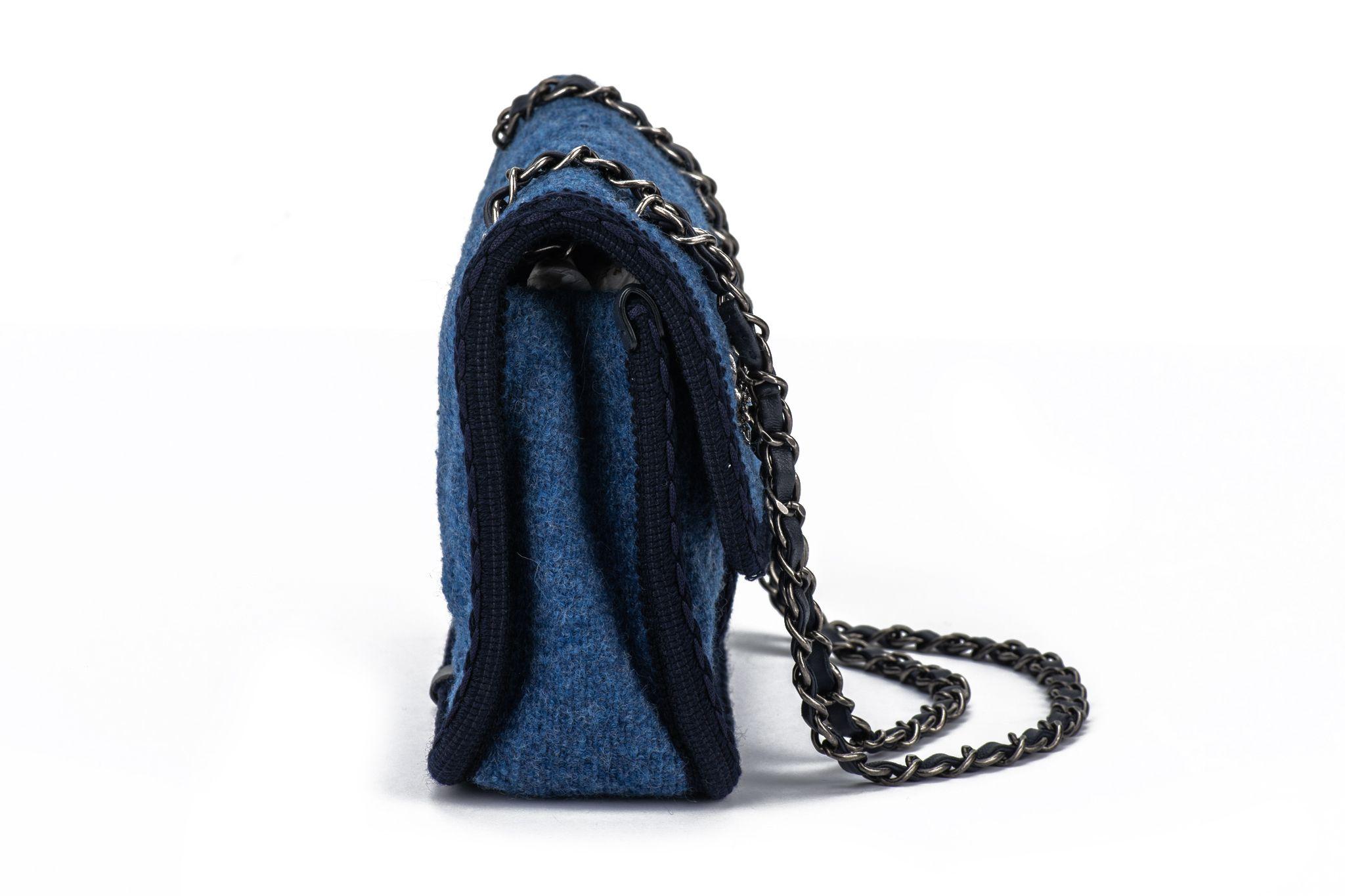 Chanel Paris-Salzburg Flap Bag Blue For Sale 8