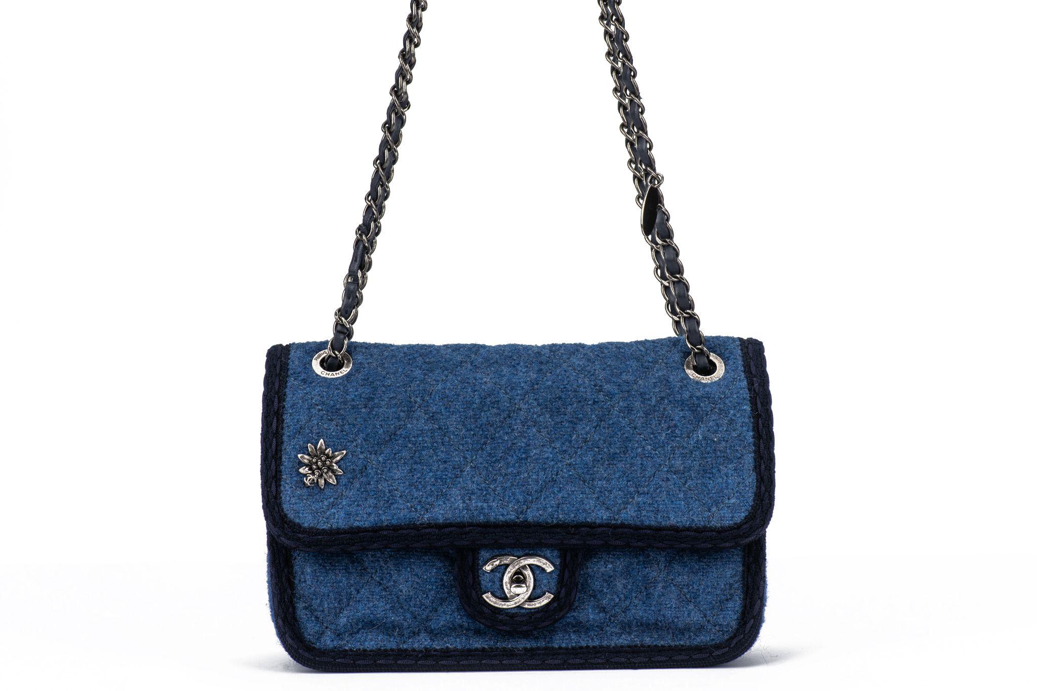 Chanel Paris-Salzburg Flap Bag Blue For Sale 9