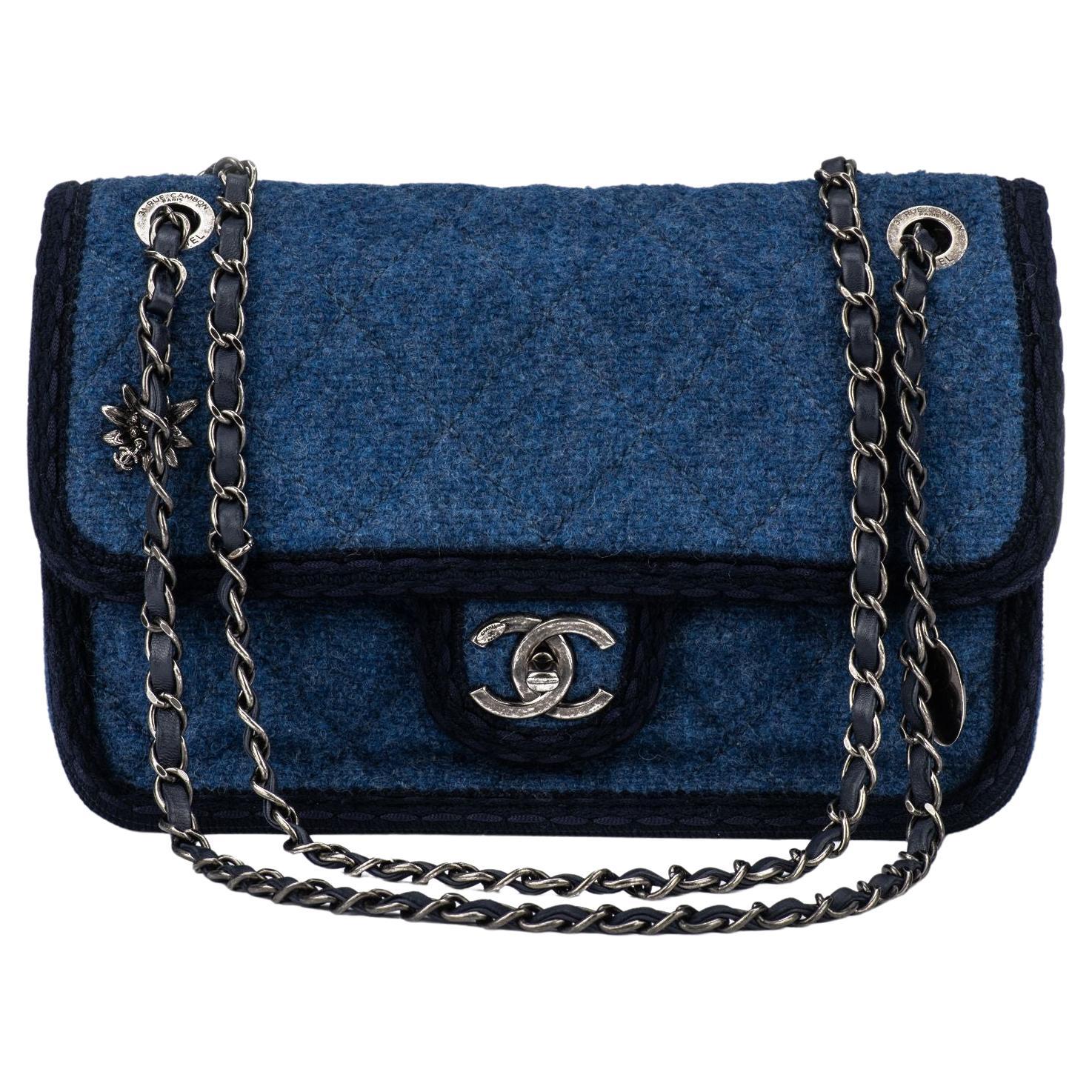 Chanel 2.55 Reissue Limited Edition Airplanes Flap Blue Denim Shoulder Bag  For Sale at 1stDibs