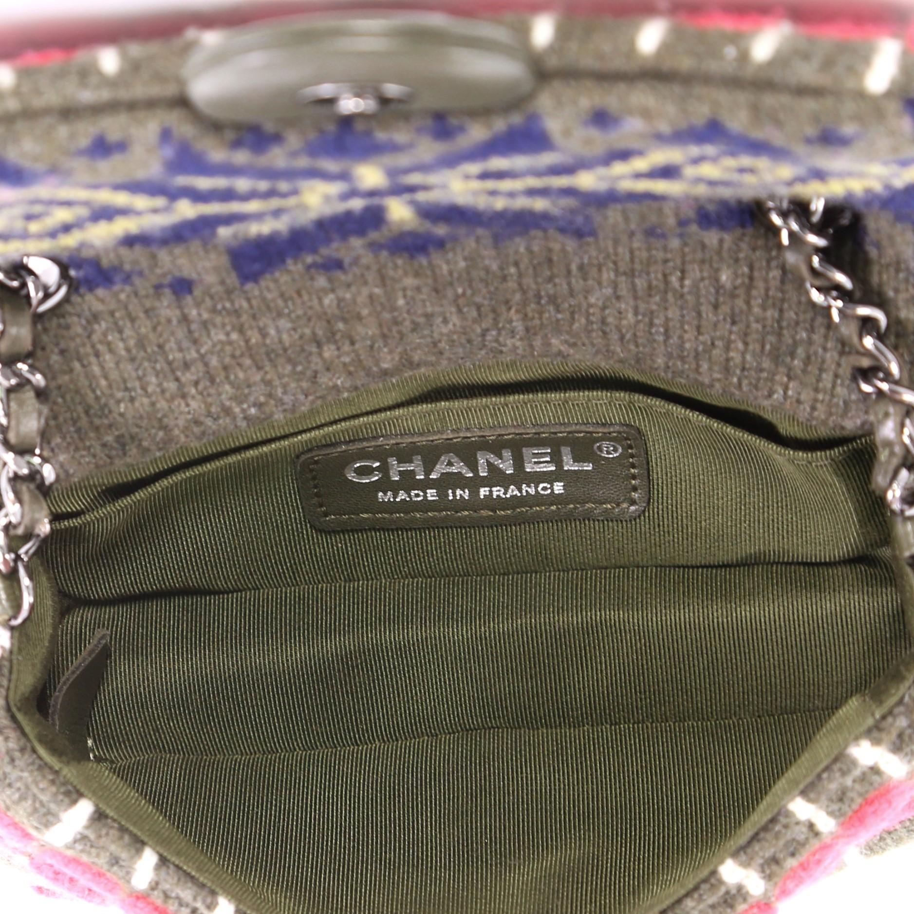 Black Chanel Paris-Salzburg Flap Bag Multicolor Cashmere Extra Mini