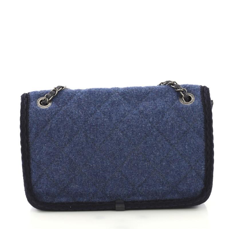 Chanel Paris-Salzburg Flap Bag Quilted Wool Small In Excellent Condition In NY, NY
