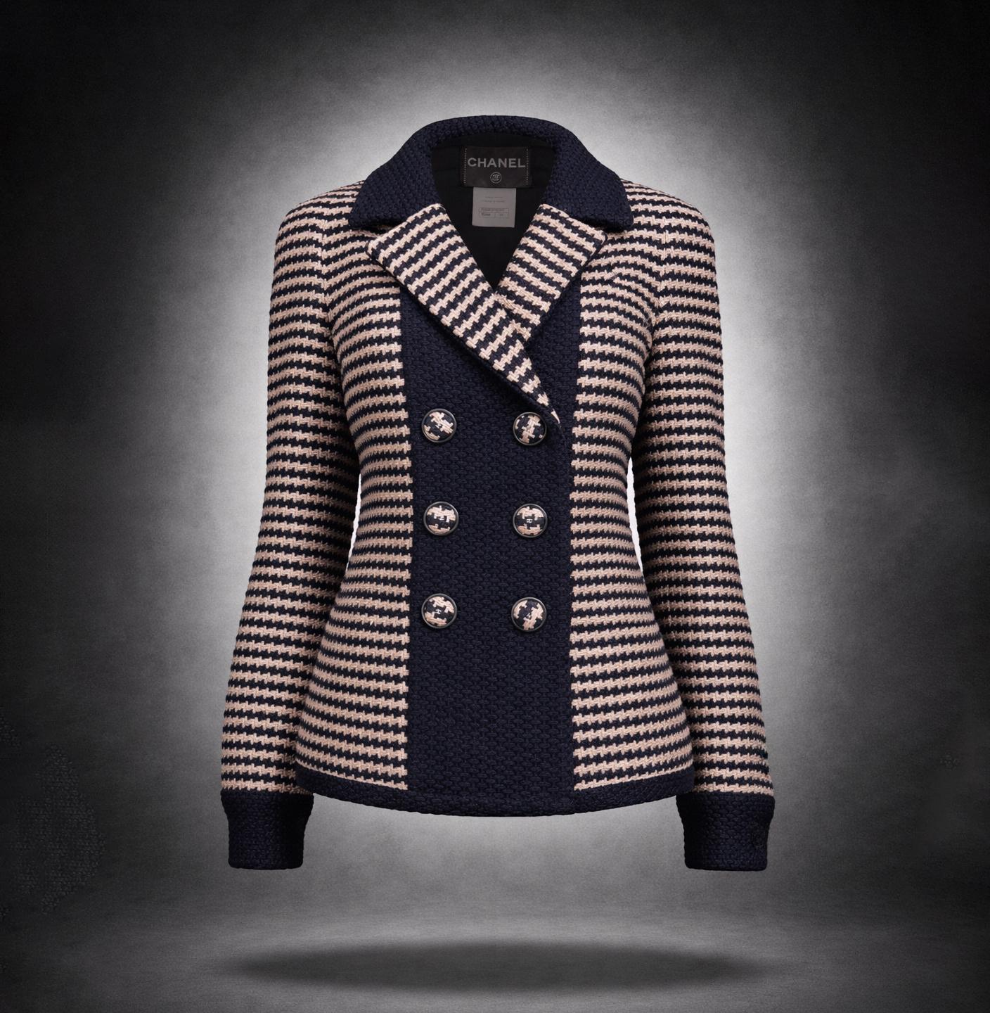 CHANEL París / Salzburgo Chaqueta de tweed pata de gallo 40 FR en venta