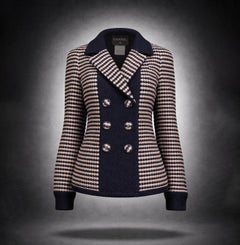 CHANEL Paris / Salzburg Hahnentritt-Tweedjacke 40 FR