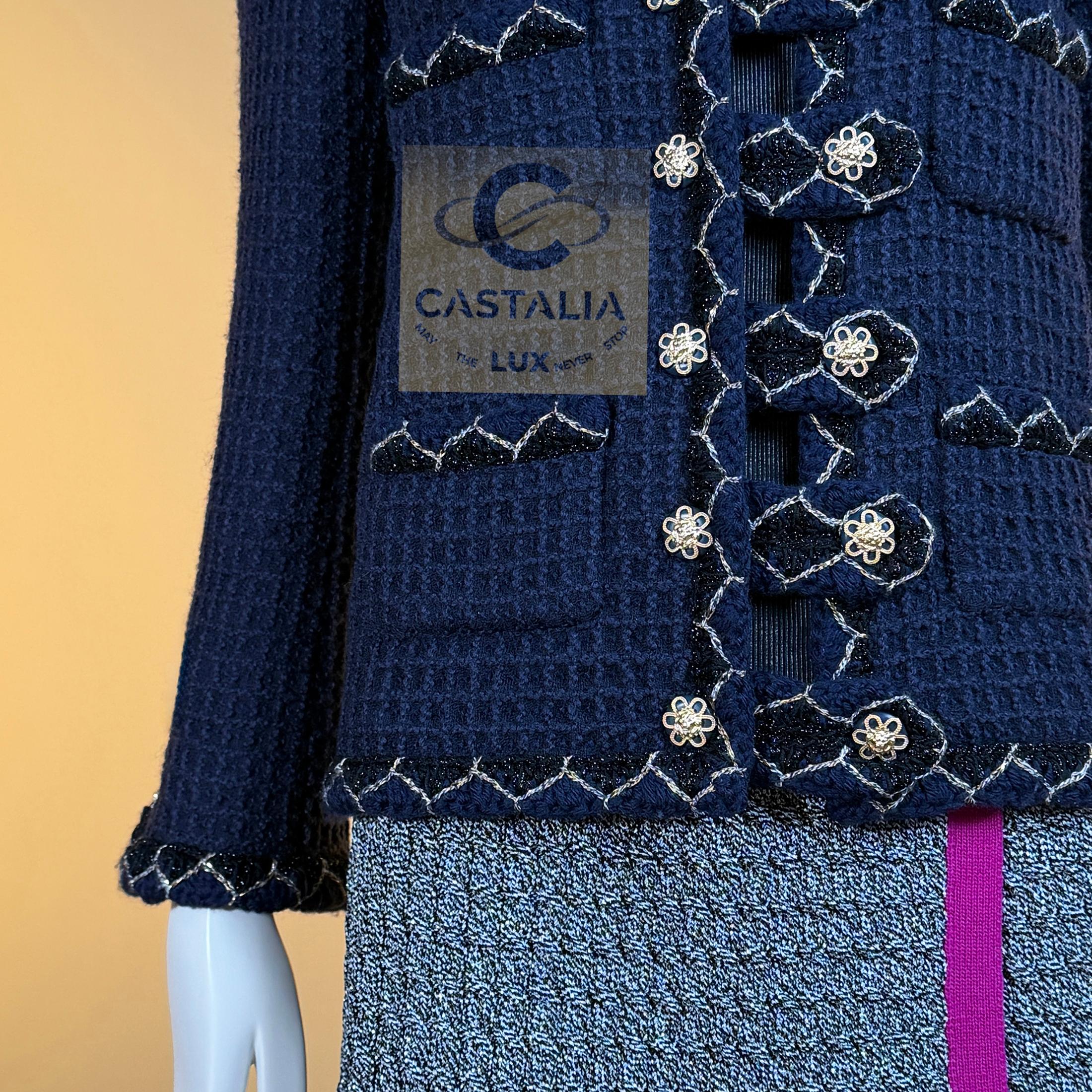 CHANEL París / SALZBURGO Cazadora Imperial Chaqueta de tweed icónica 34 FR en venta 8