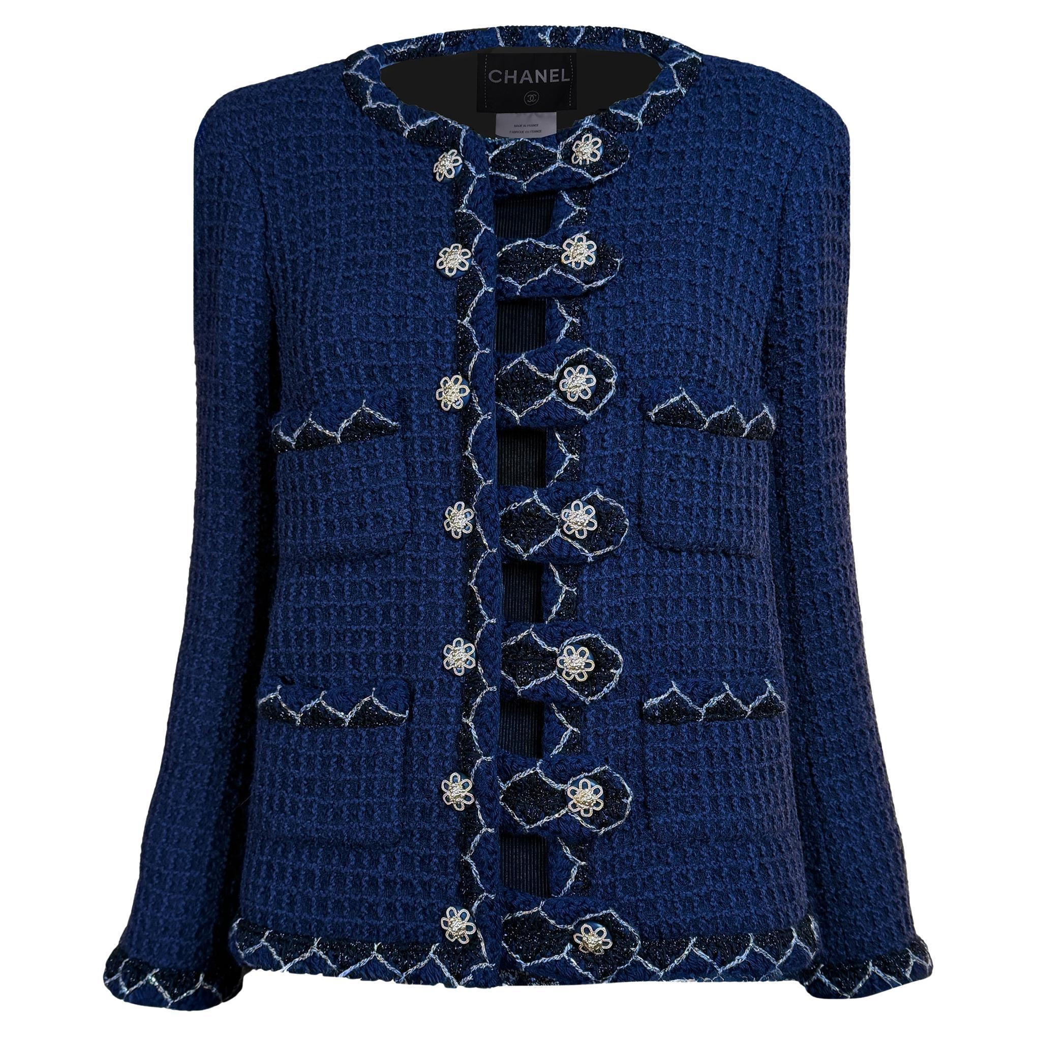 CHANEL París / SALZBURGO Cazadora Imperial Chaqueta de tweed icónica 34 FR en venta