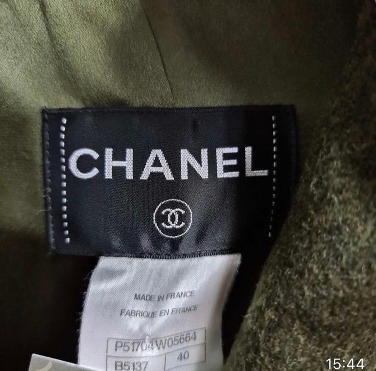 Chanel Paris Salzburg Khaki Wool Coat at 1stDibs