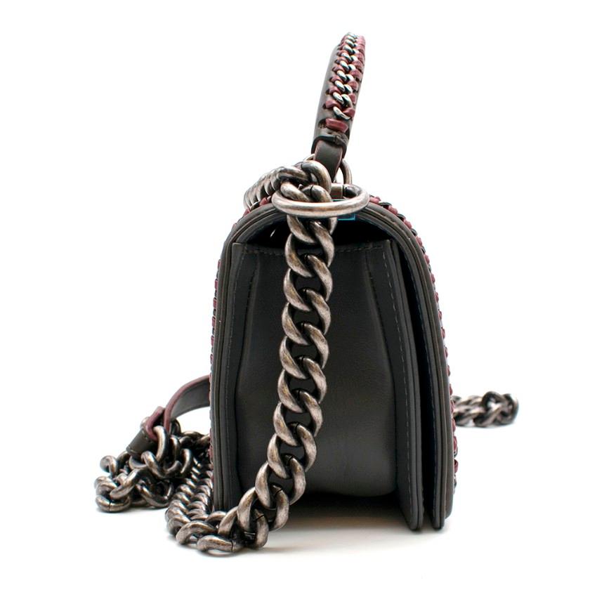 Chanel Paris-Salzburg Limited Edition Grey & Burgundy Top Handle Boy B In Excellent Condition In London, GB