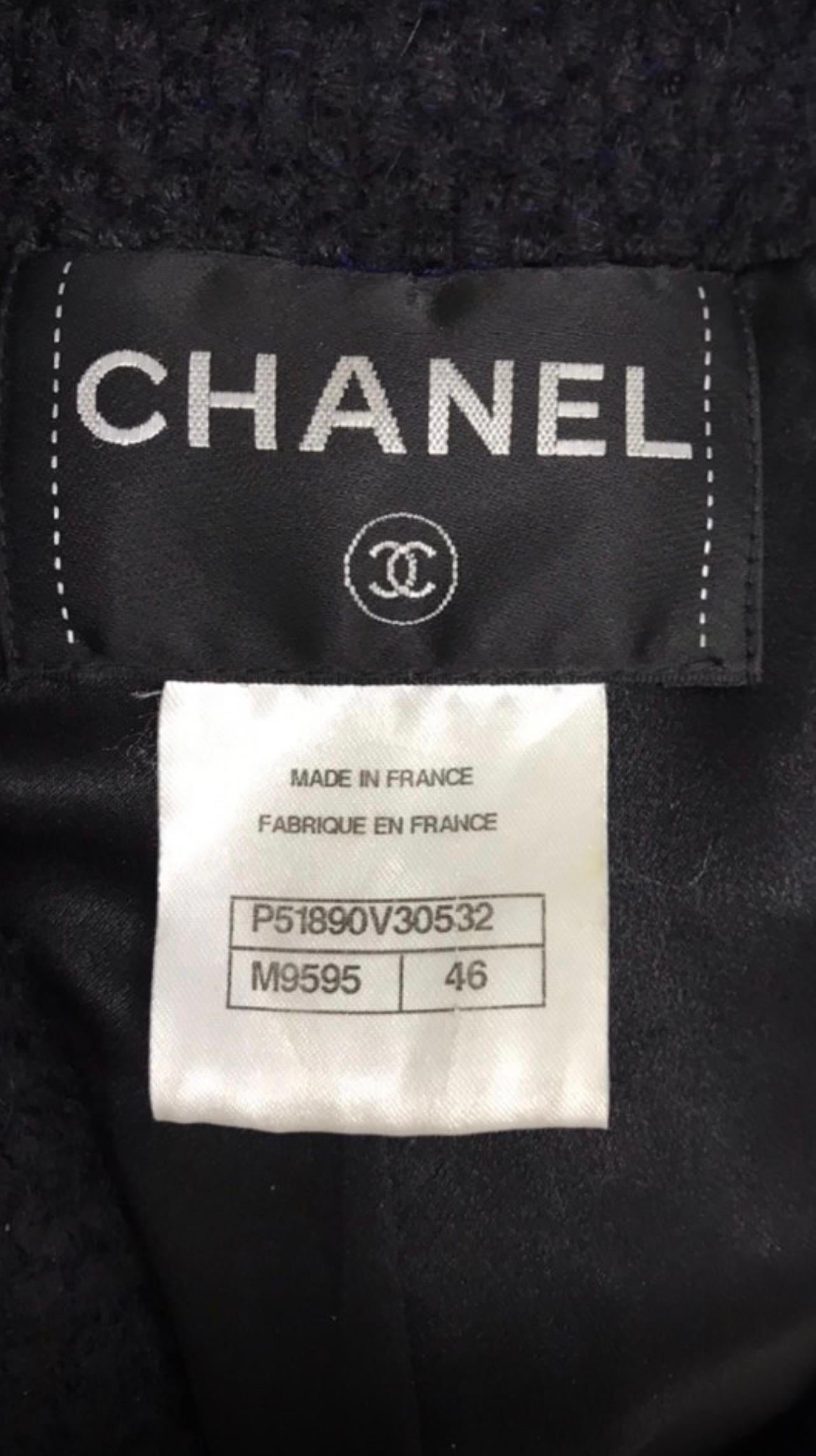 Chanel Paris Salzburger Laufsteg Gripoix-Knöpfe  Schwarze Manteljacke 7