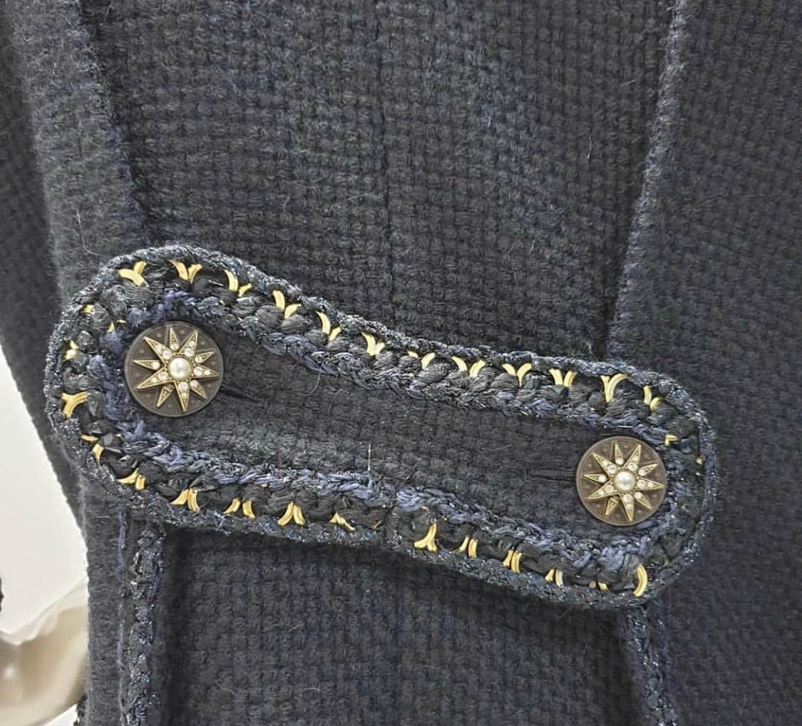 Chanel Paris Salzburger Laufsteg Gripoix-Knöpfe  Schwarze Manteljacke 3