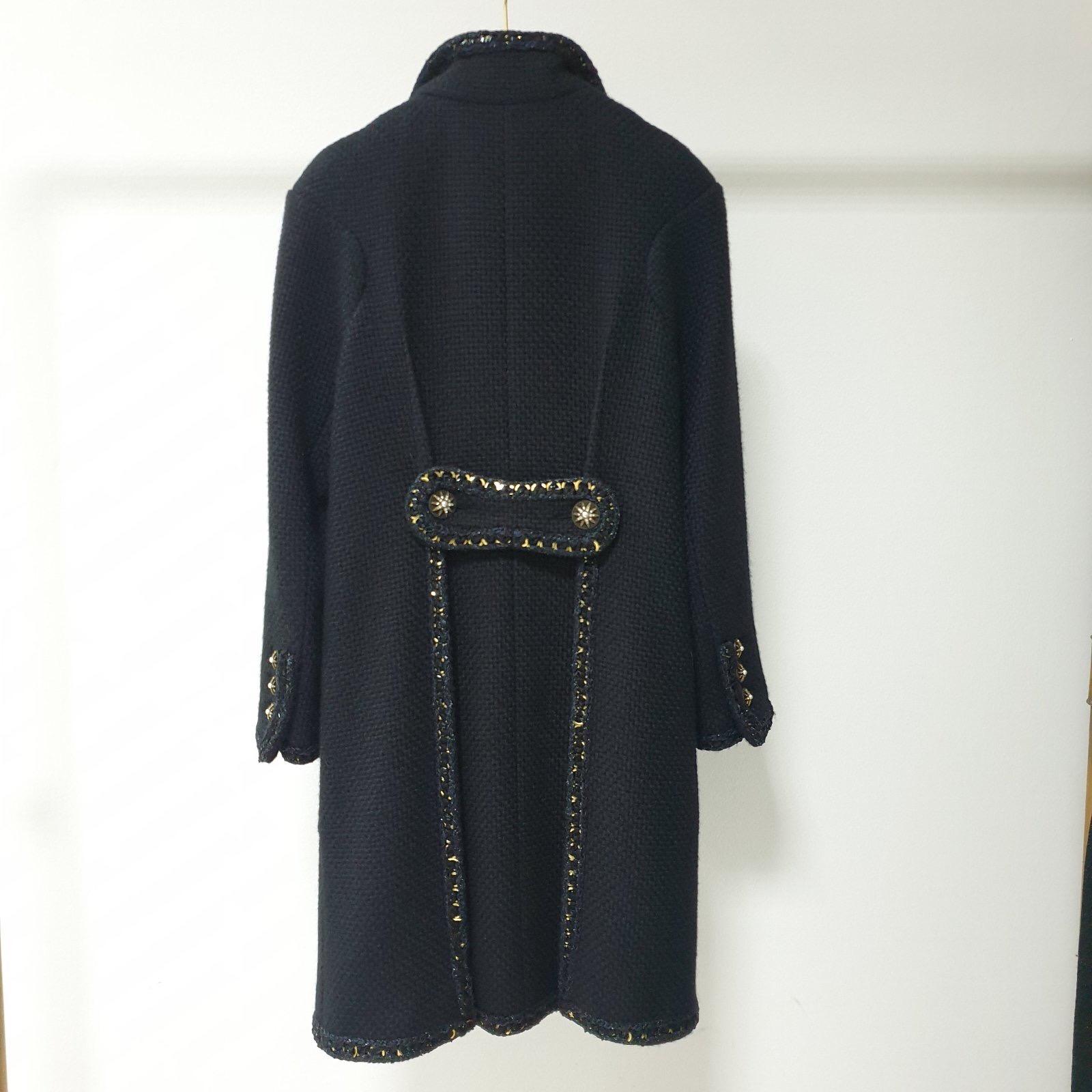 Chanel Paris Salzburg Runway Gripoix Buttons  Black Coat Jacket  5
