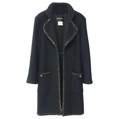 Chanel Paris Salzburg Runway Gripoix Buttons  Black Coat Jacket