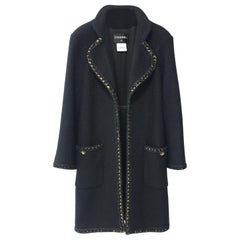 Chanel Paris Salzburg Runway Gripoix Buttons  Black Coat Jacket
