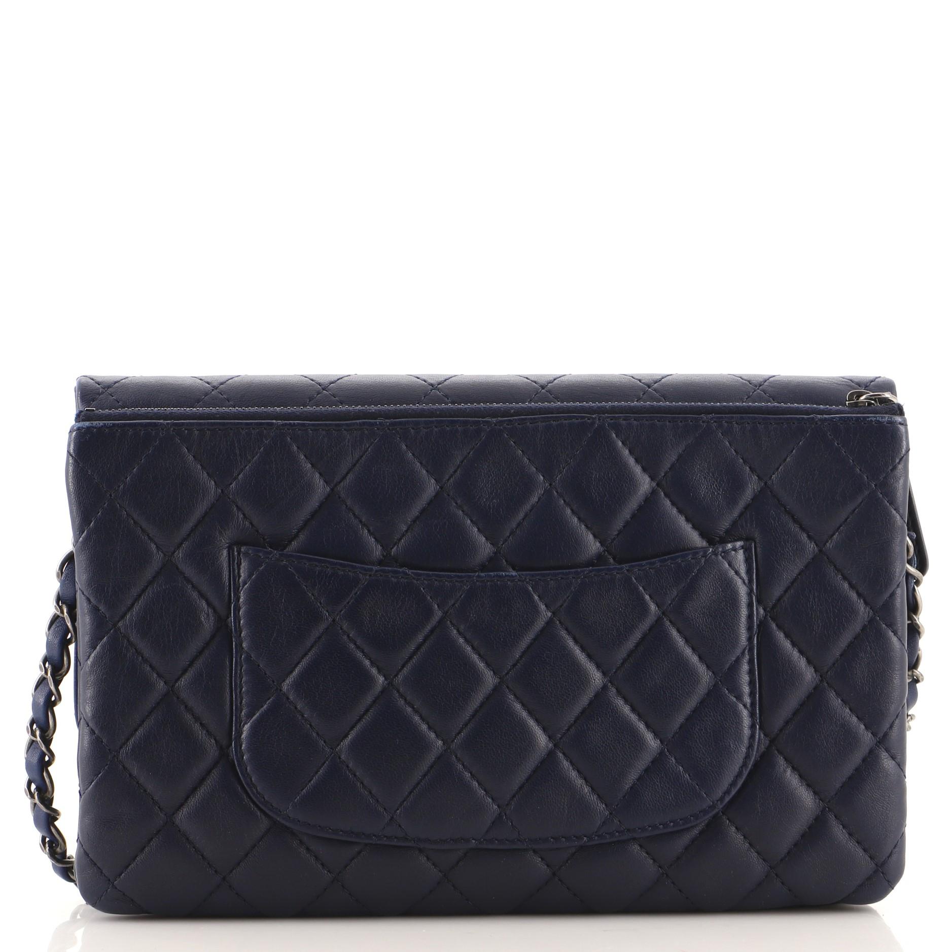 Chanel  Paris-Salzburg Zip Multi-Flap Bag Quilted Lambskin Medium In Good Condition In NY, NY