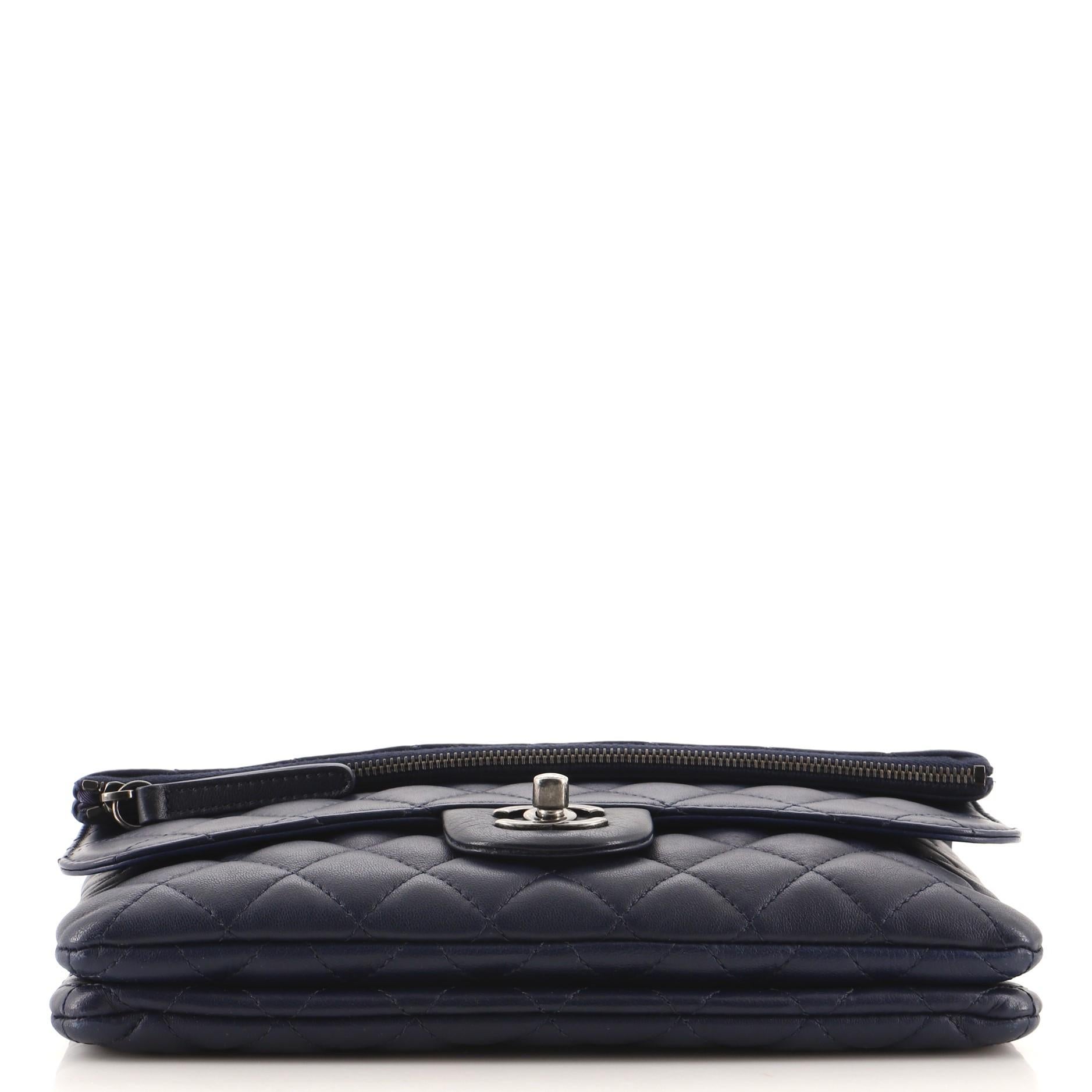 Women's or Men's Chanel  Paris-Salzburg Zip Multi-Flap Bag Quilted Lambskin Medium