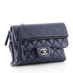 Chanel Paris-Salzburg Zip Multi Flap Tasche gesteppt Lammfell Mini