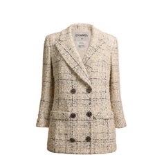 CHANEL Paris / SEOUL Beige Lesage Tweed Jacket 42 FR