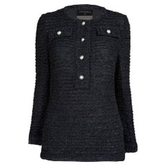 Chanel Paris / Seoul - Maglia nera in tweed Lesage 40 FR