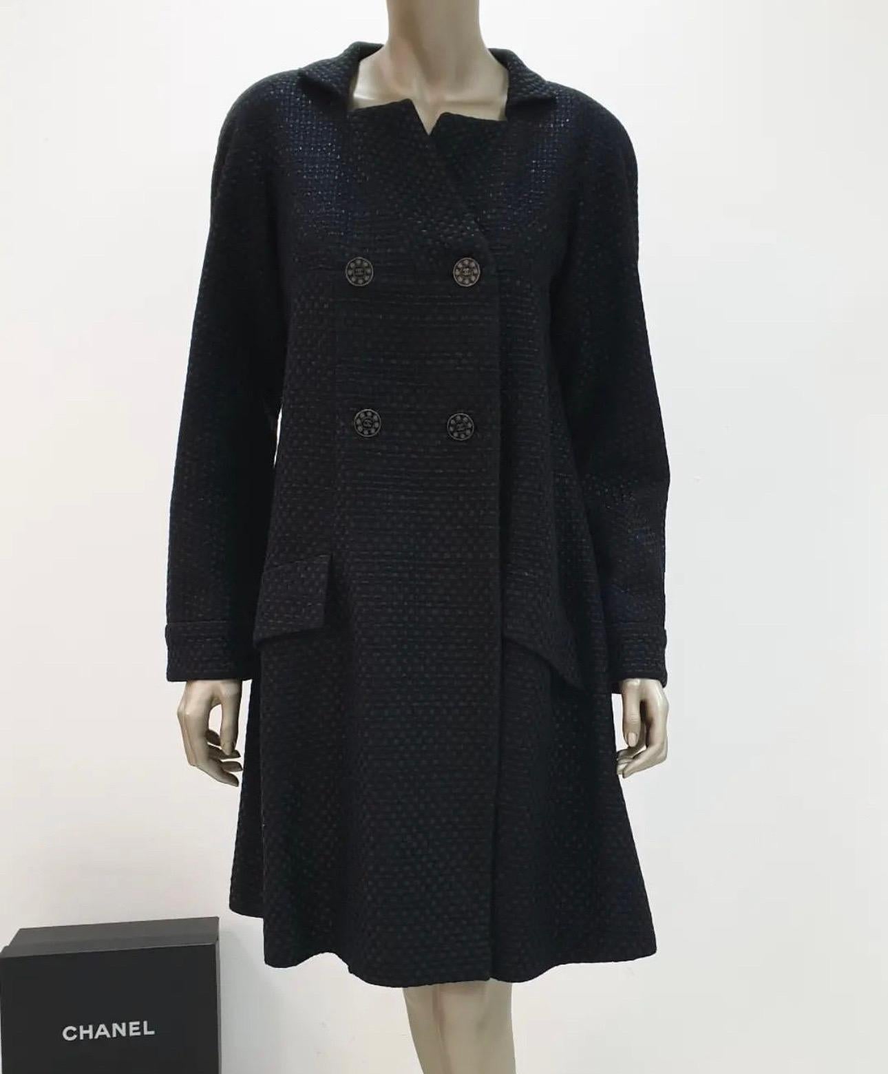 Women's Chanel Paris Seoul Black Tweed Coat