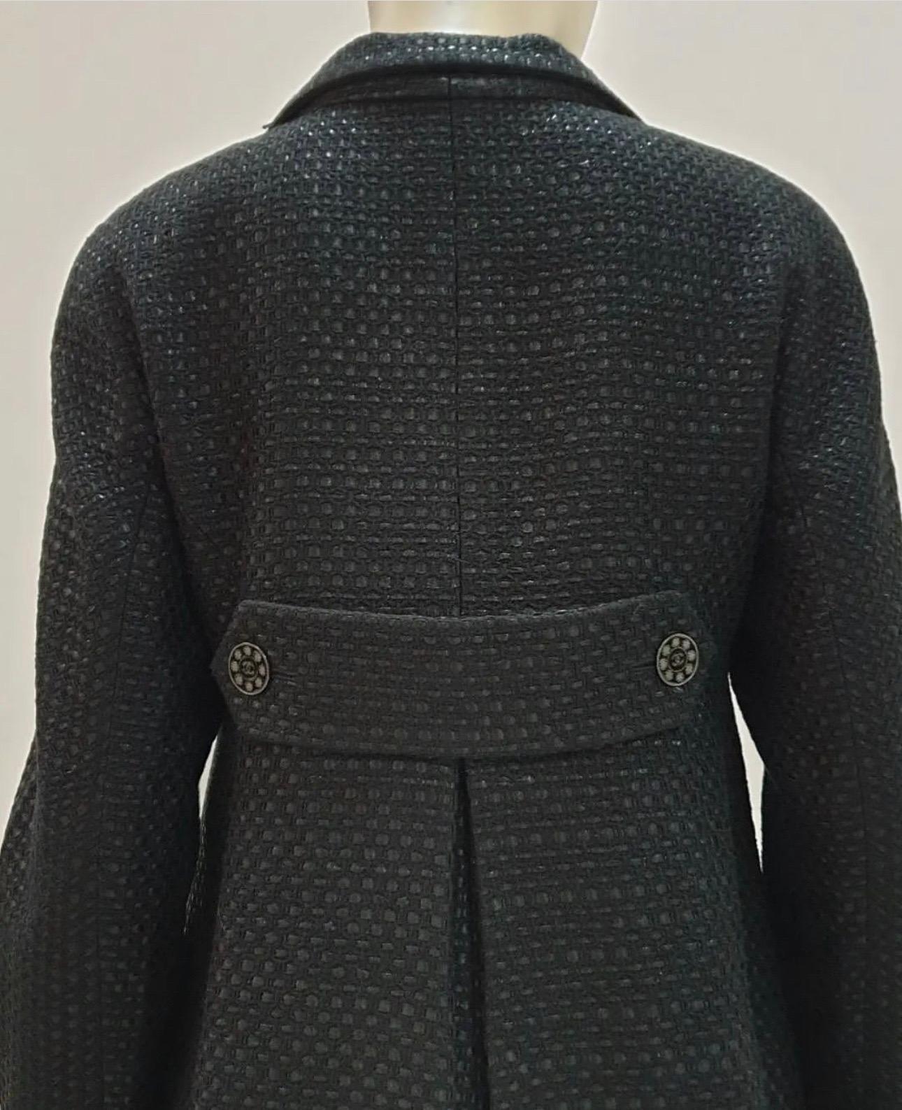 Chanel Paris Seoul Black Tweed Coat 2