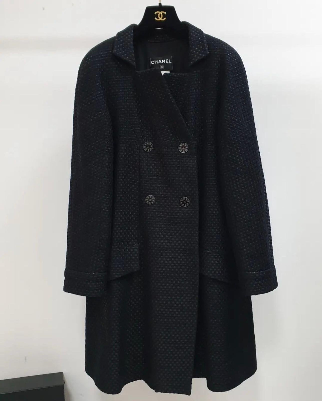 Chanel Paris Seoul Black Tweed Coat 3
