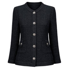 CHANEL Paris / SEOUL Black Tweed Jacket 40 FR