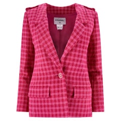 Chanel Paris Seoul Checked Cotton Tweed Jacket